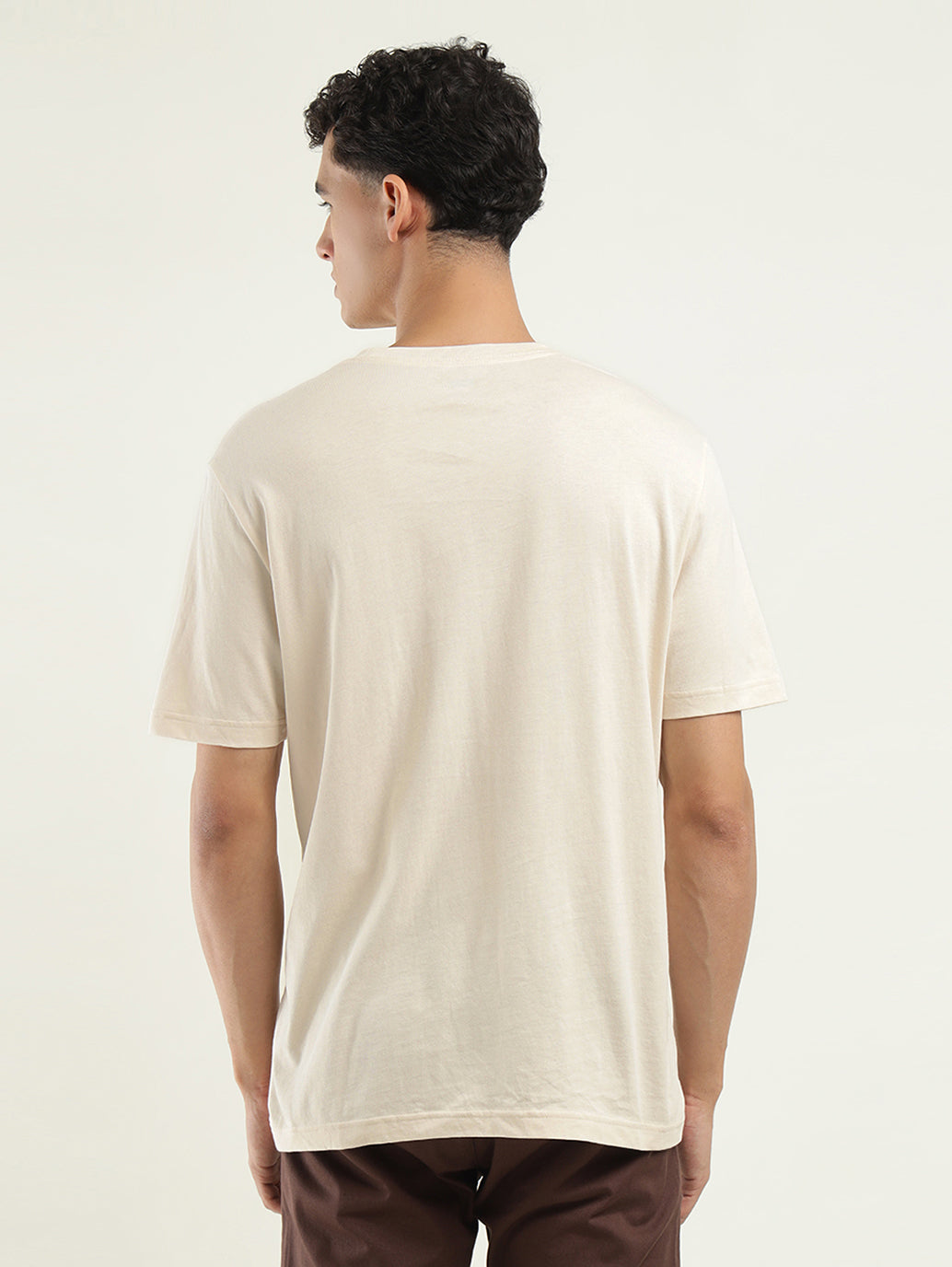 Men's Printed Crew Neck T-shirt - Back View
