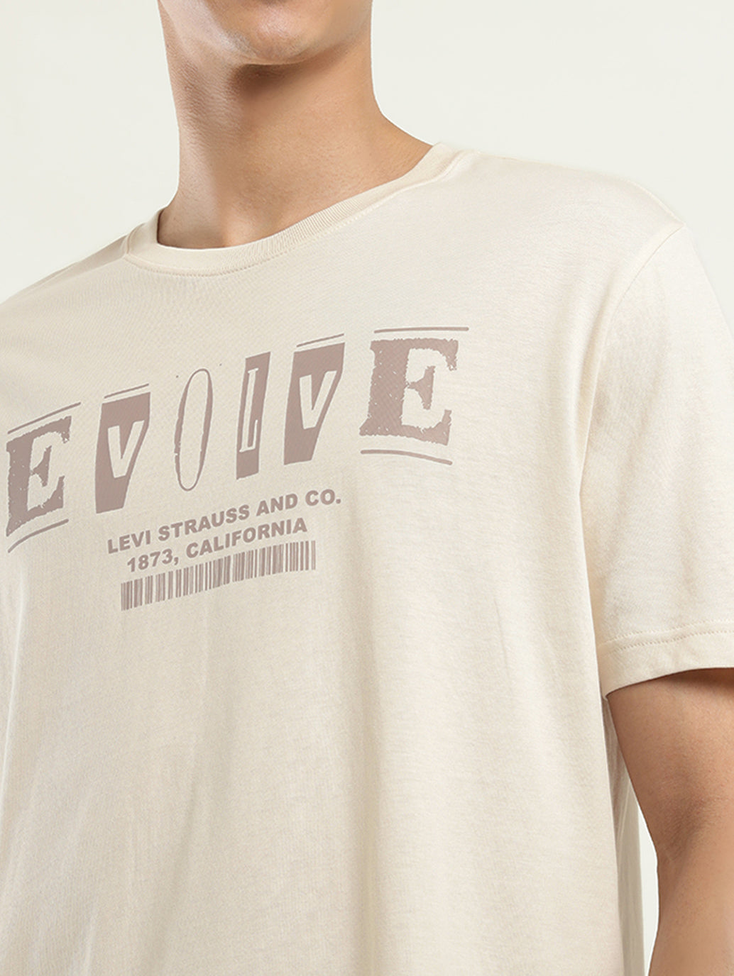Men's Printed Crew Neck T-shirt - Detail View