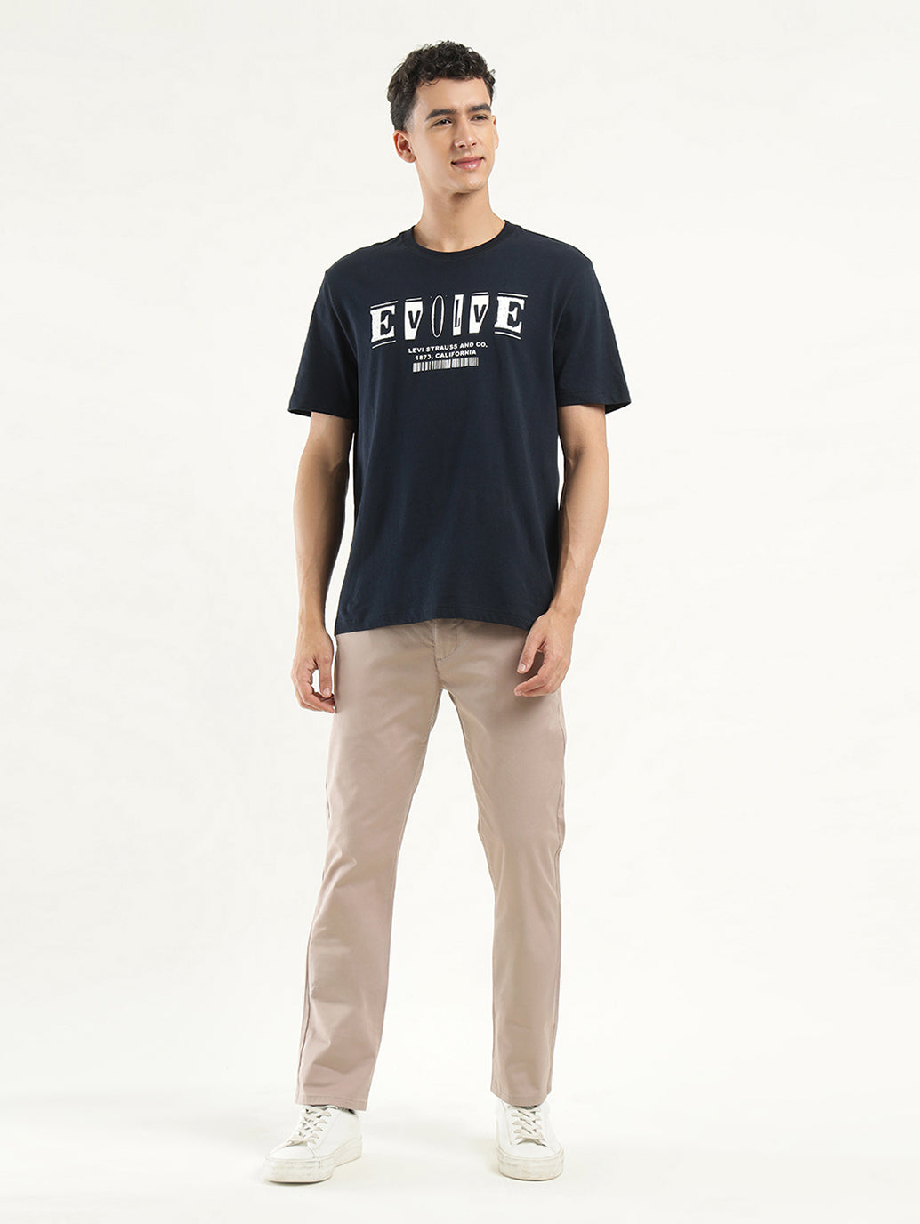 Men's Printed Crew Neck T-shirt - ModelFront View