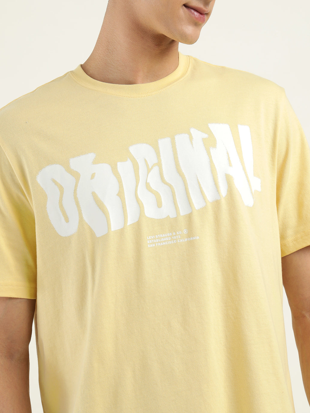 Men's Typographic Print Crew Neck T-Shirt - Detail View