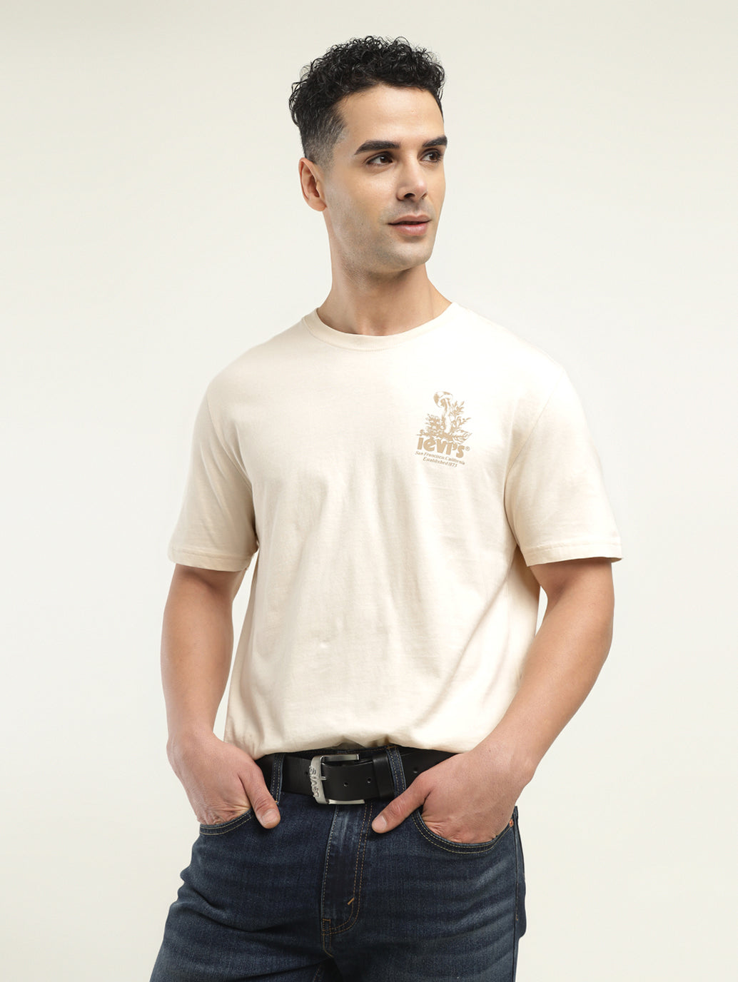 Men's Graphic Print Crew Neck T-Shirt - Styleshot View