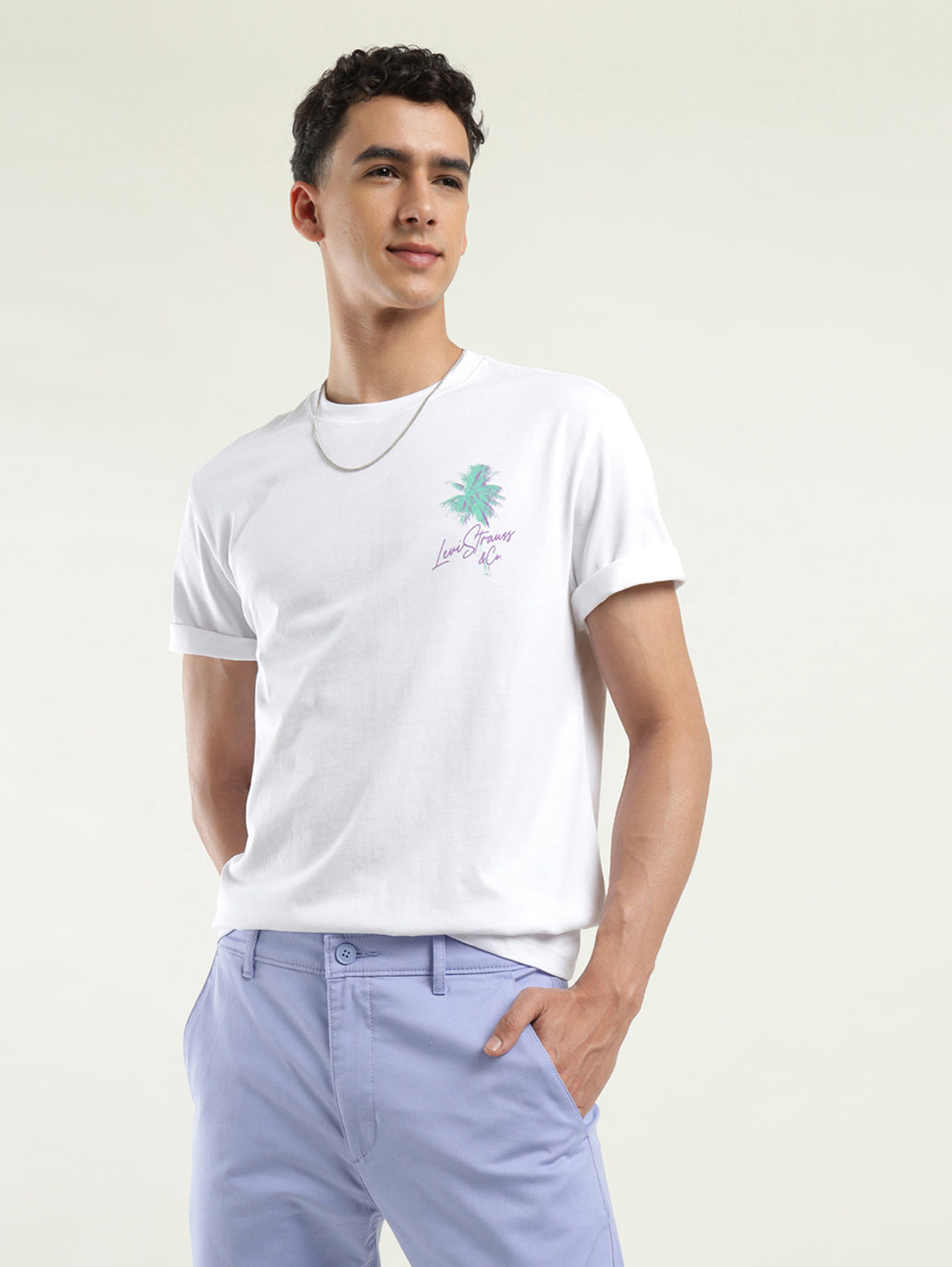 Men's Solid Crew Neck T-Shirt - Styleshot View