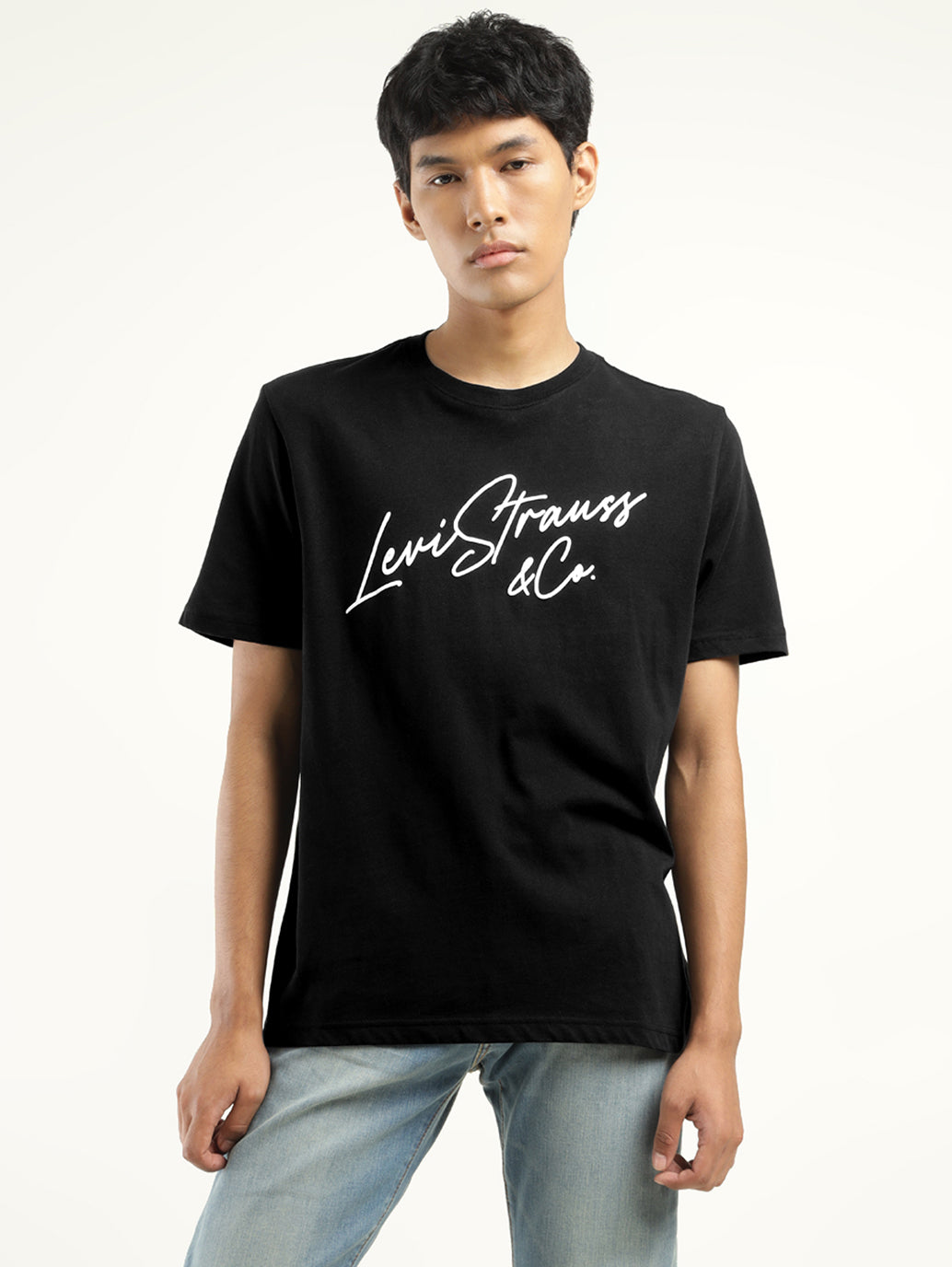 Men's Graphic Print Crew Neck T-Shirt - Front View