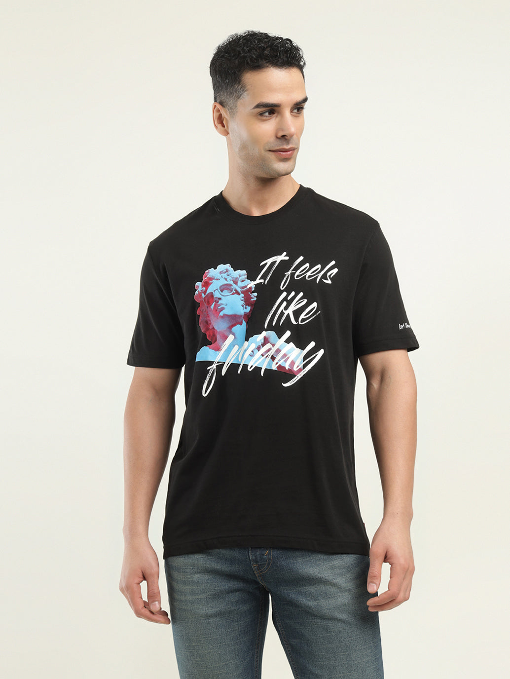 Men's Graphic Print Crew Neck T-shirt - Front View