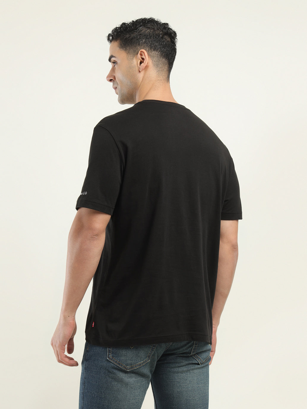 Men's Graphic Print Crew Neck T-shirt - Back View