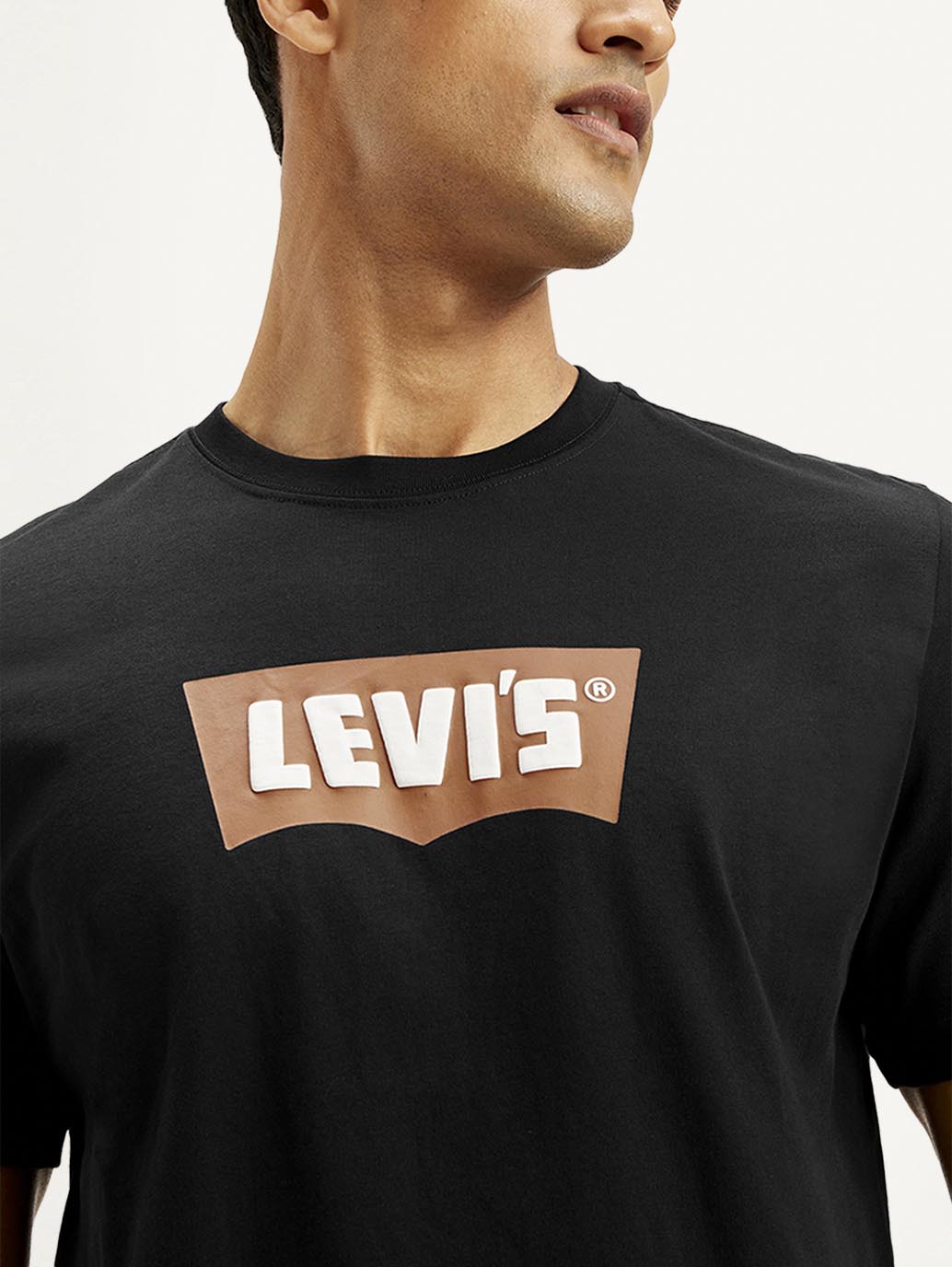 Men's Brand Logo Crew Neck T-shirt - Detail View
