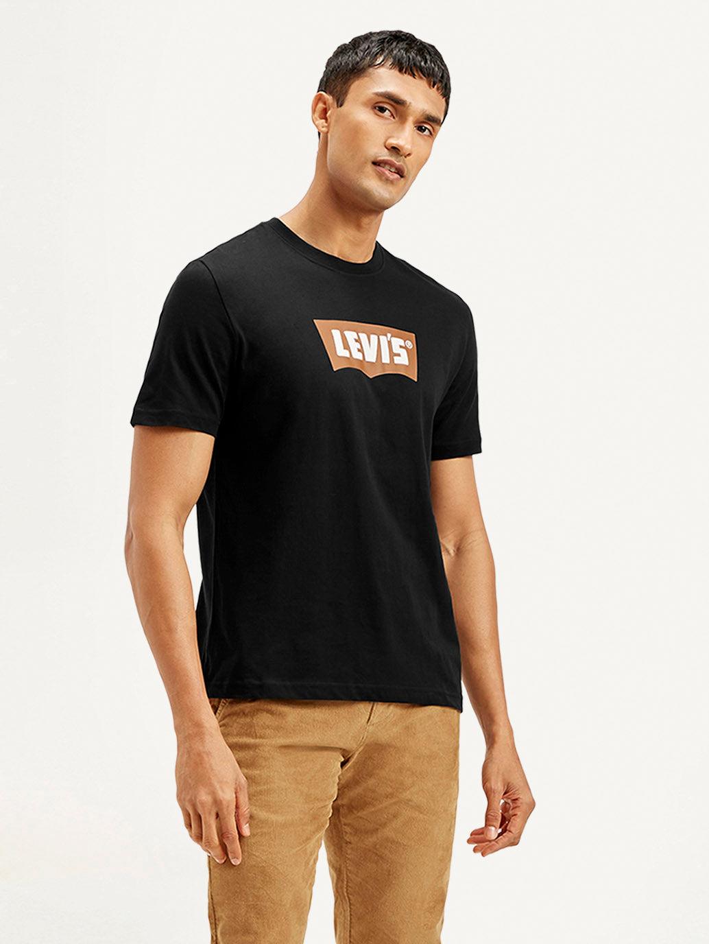 Men's Brand Logo Crew Neck T-shirt - Side View
