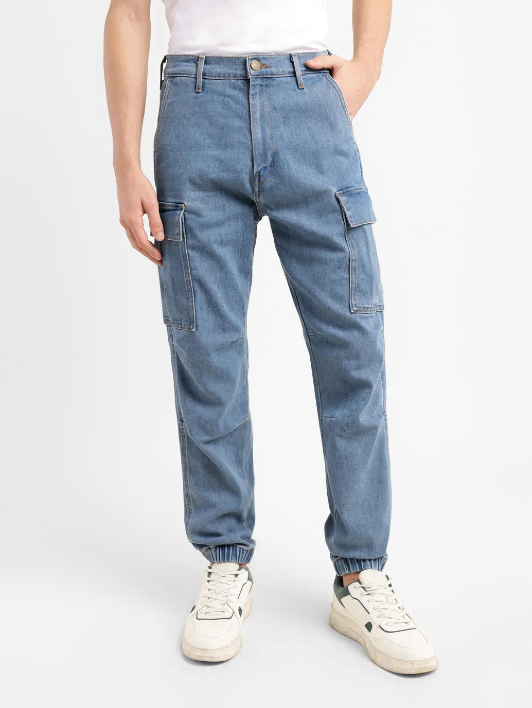 Men's Regular Fit Mid Indigo Joggers - bb06d4ea-6699-4f22-b3ee-b54746ea3788 View