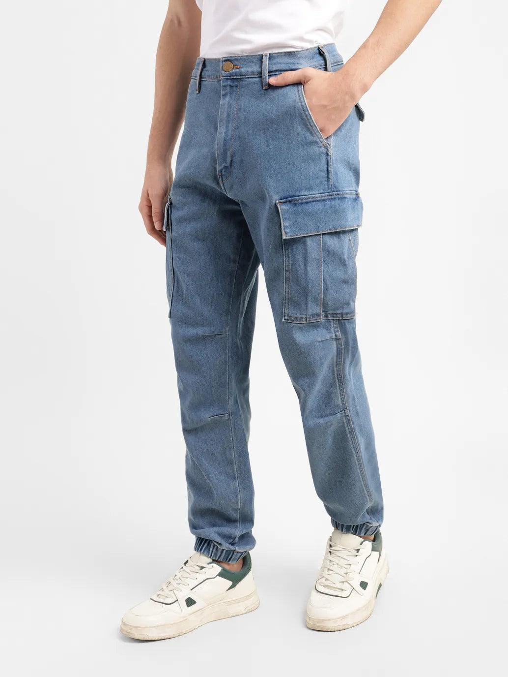 Men's Regular Fit Mid Indigo Joggers - 5571e00f-2556-49e4-b012-d46b961b82aa View