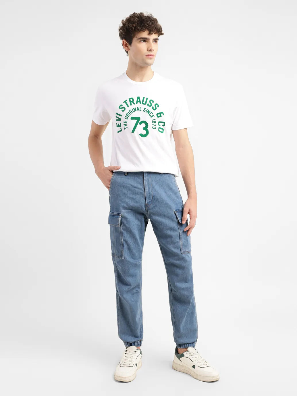 Men's Regular Fit Mid Indigo Joggers - c75d0635-96a7-489b-94eb-6e352f70d9c8 View