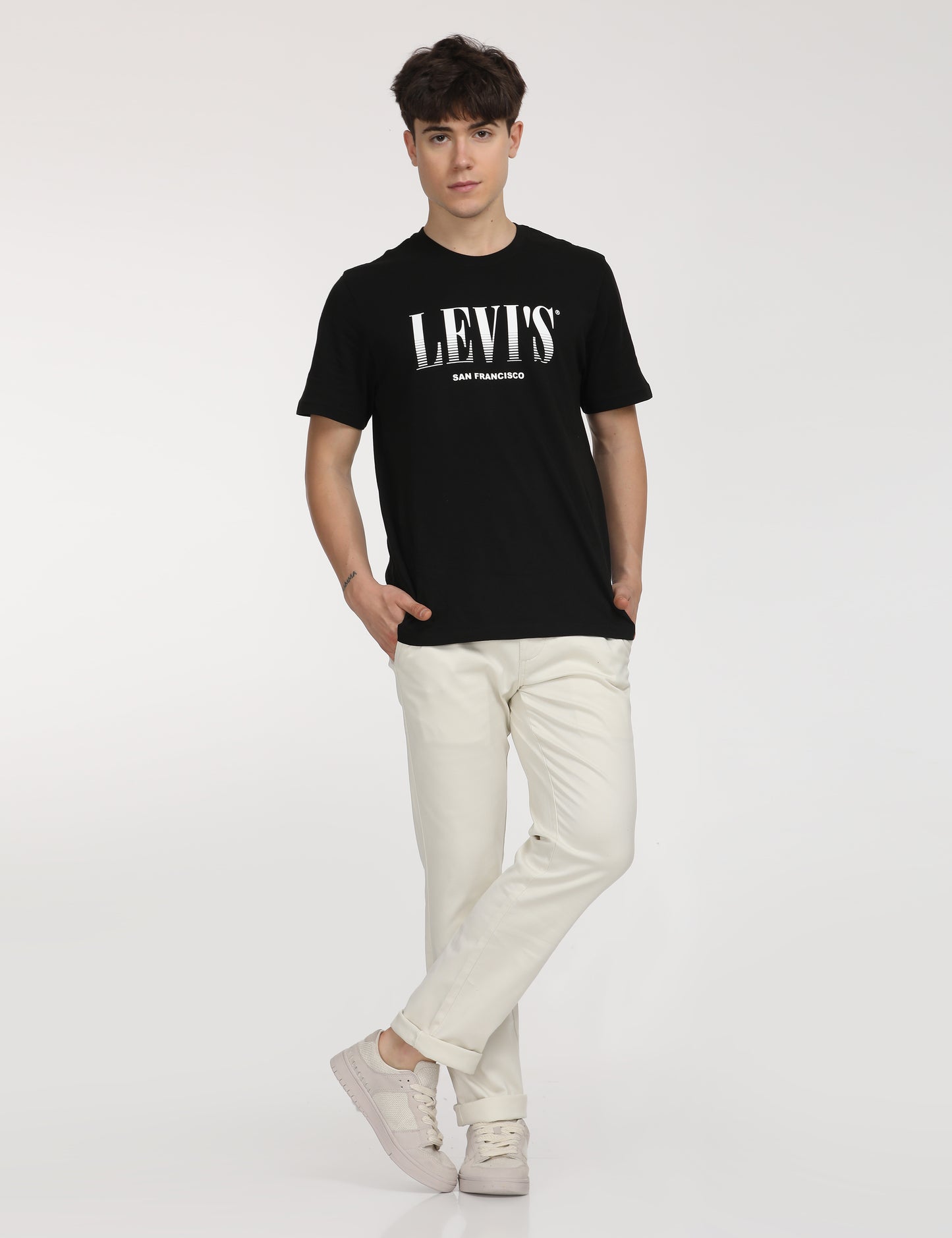 Men's White Slim Fit Chinos - 7 View
