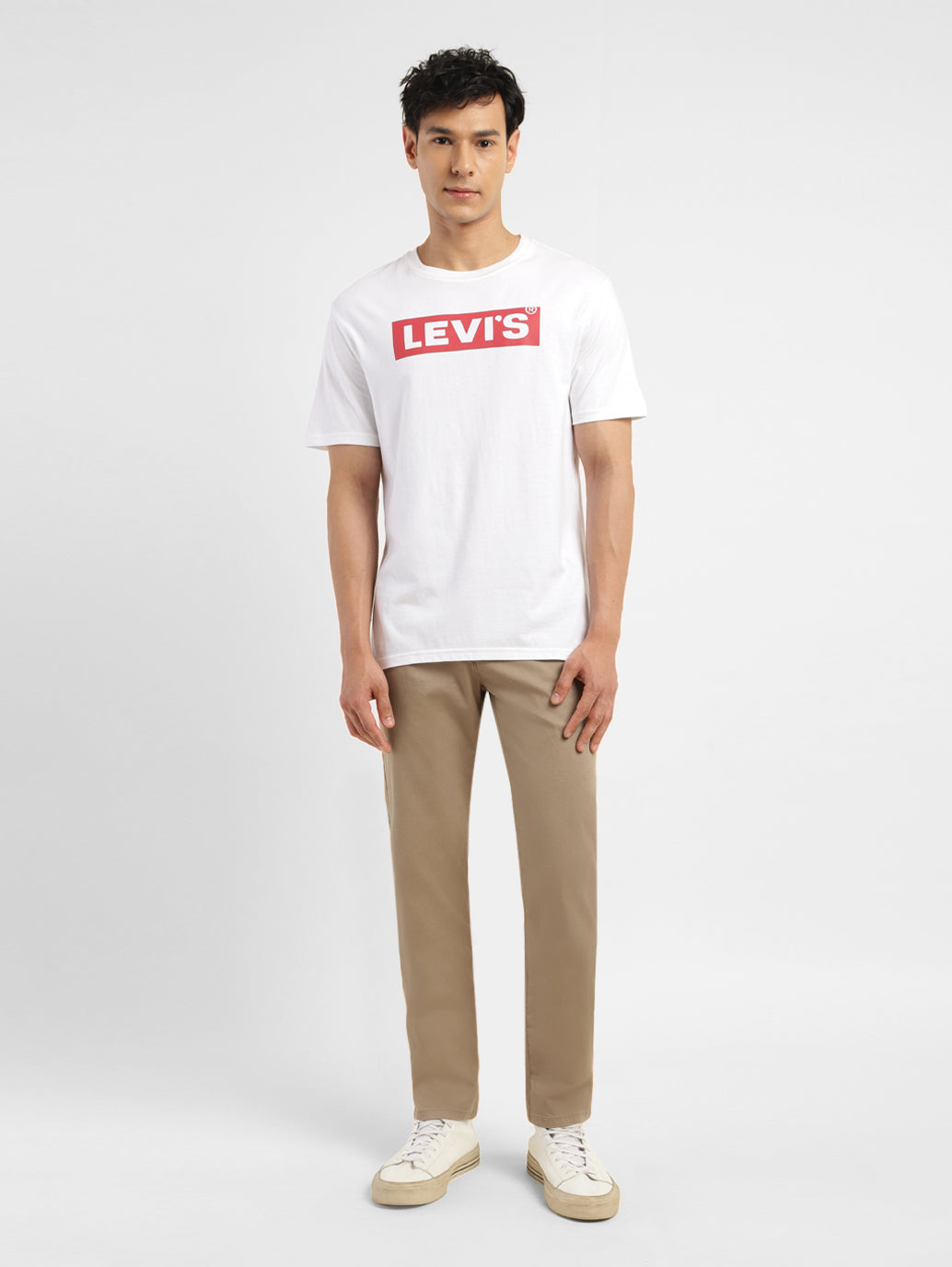 Men's 511 Brown Slim Fit Chinos - ModelFront View