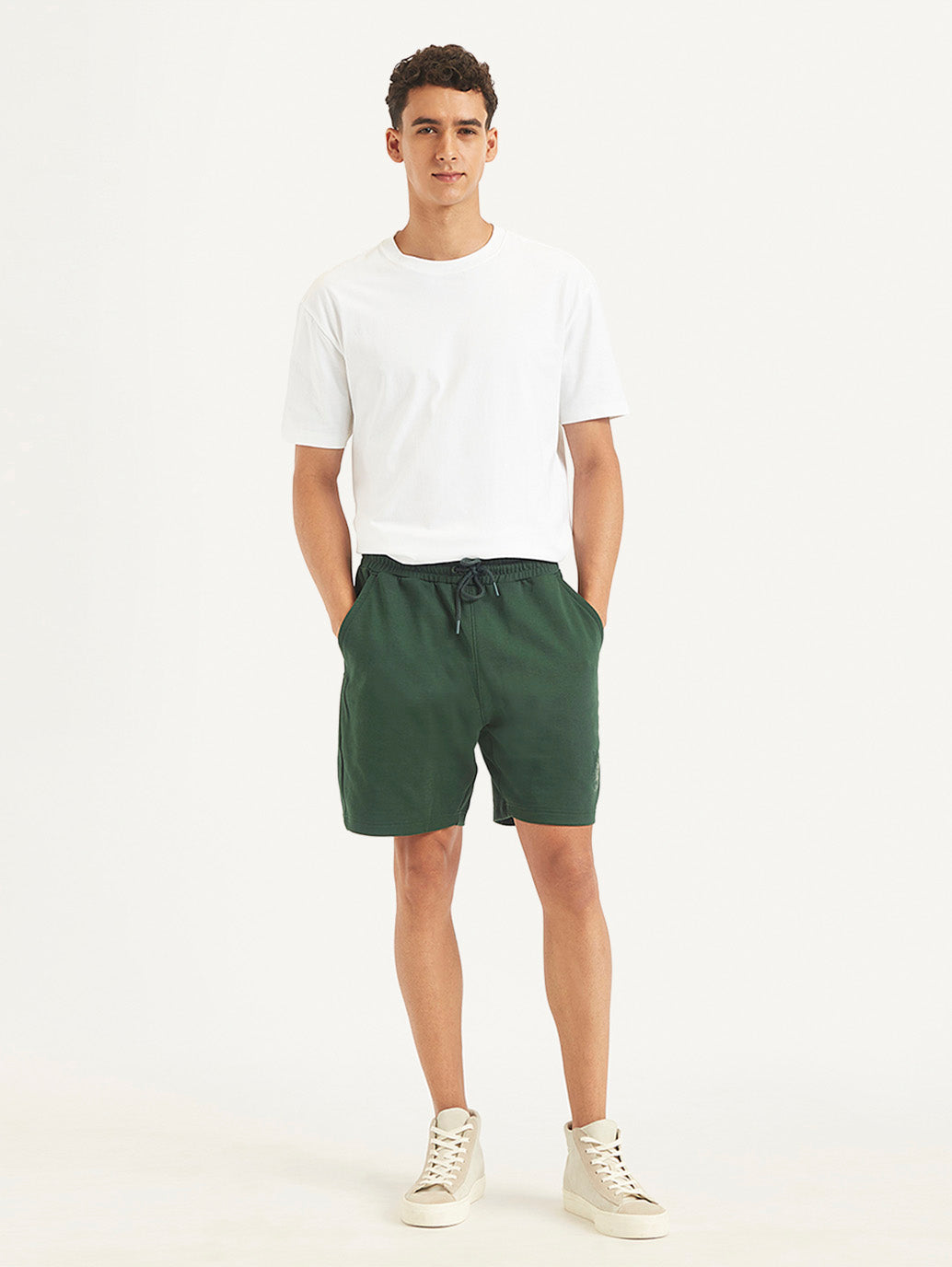 Men's Green Regular Fit Shorts - 5d53b3b4-3bc5-4e38-93f3-ec7c37e8cbf7 View