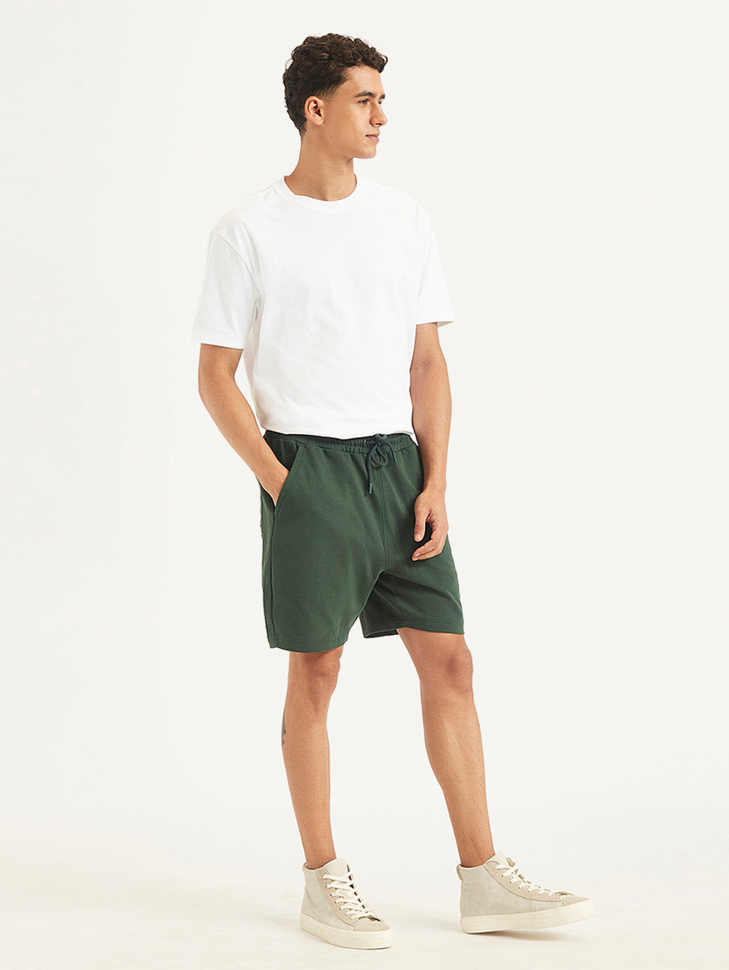 Men's Green Regular Fit Shorts - 15396376-3868-4549-87d6-015460a56bc0 View