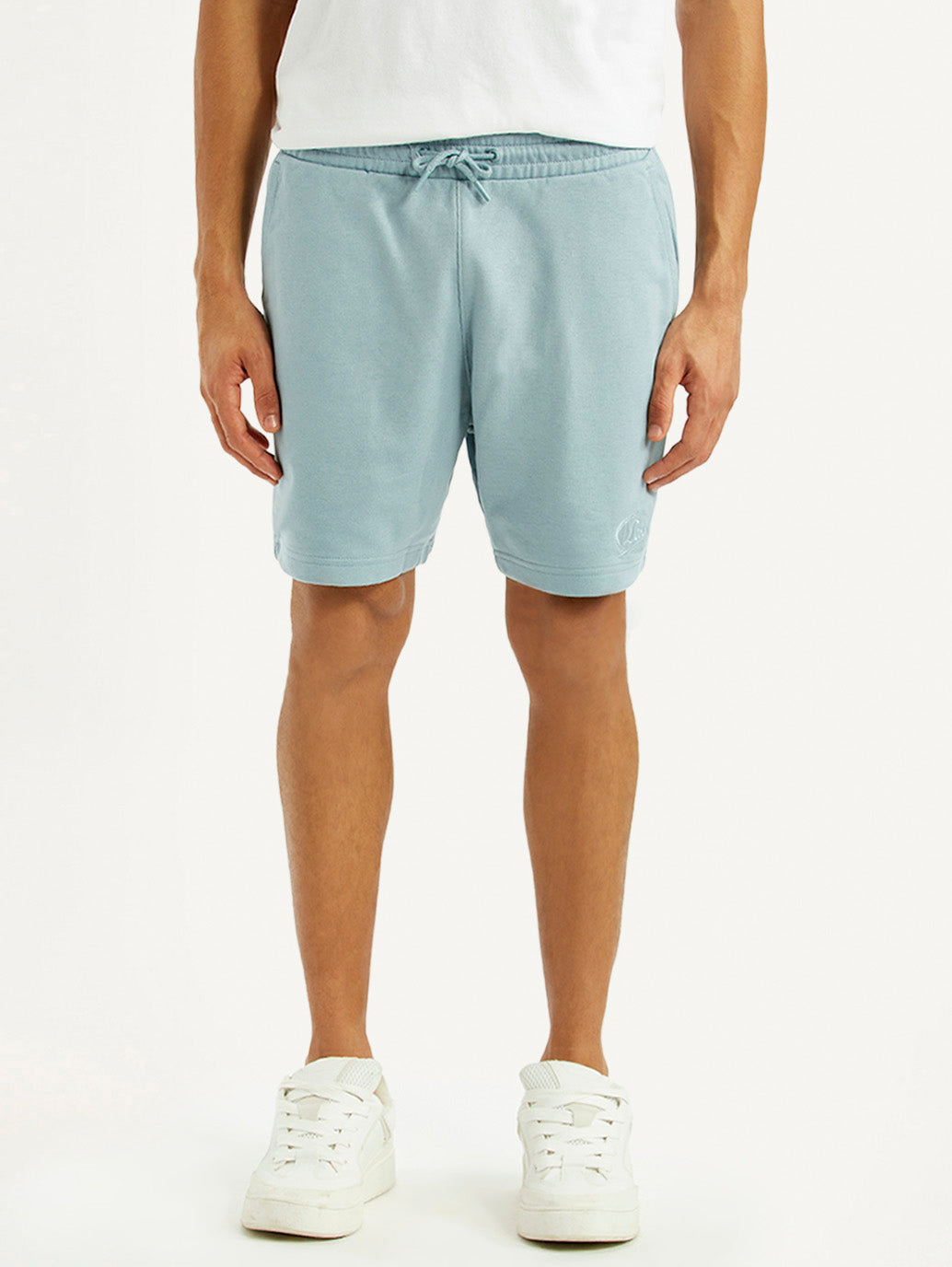 Men's Light Blue Regular Fit Shorts - Front View