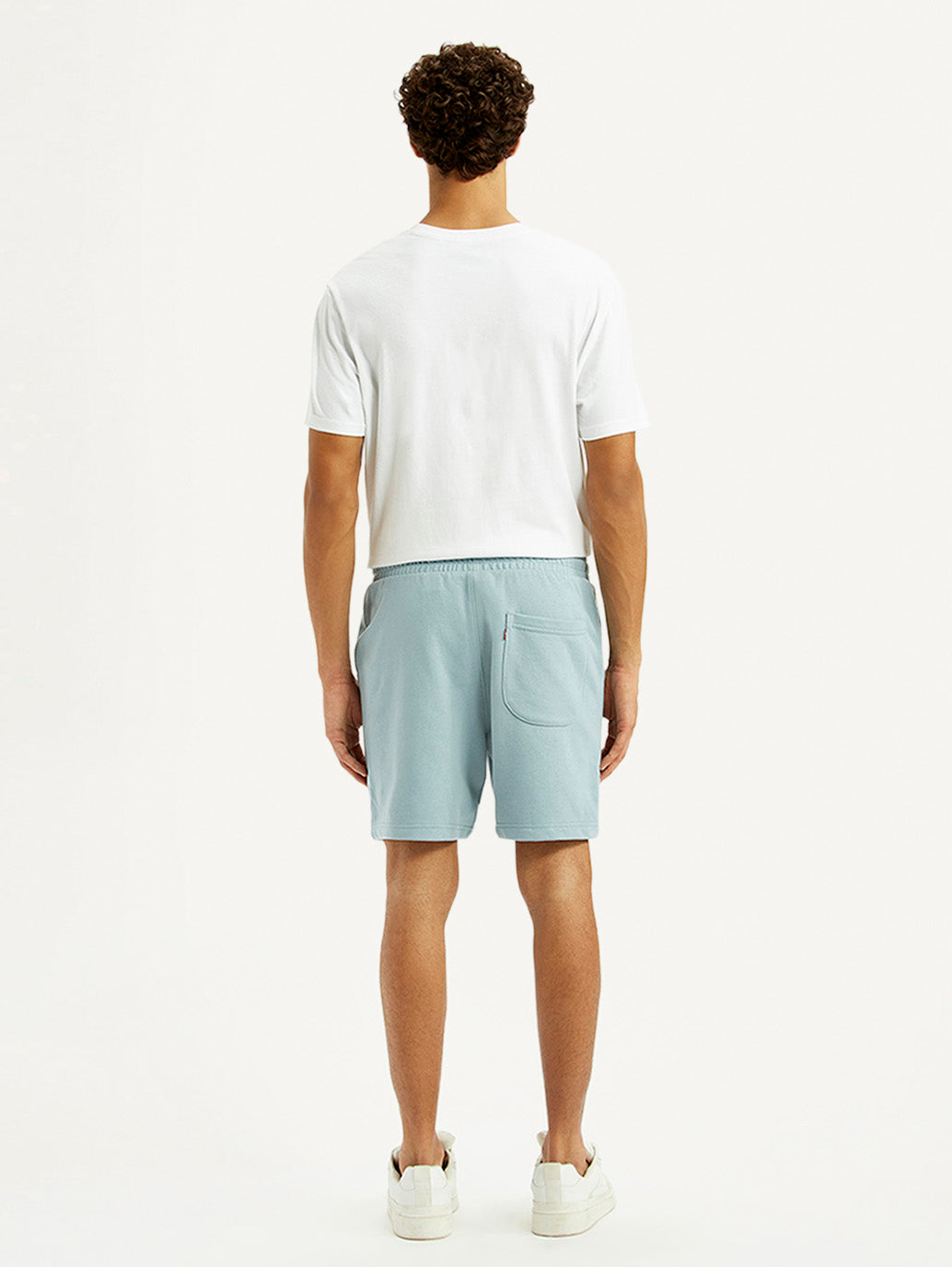Men's Light Blue Regular Fit Shorts - Back View