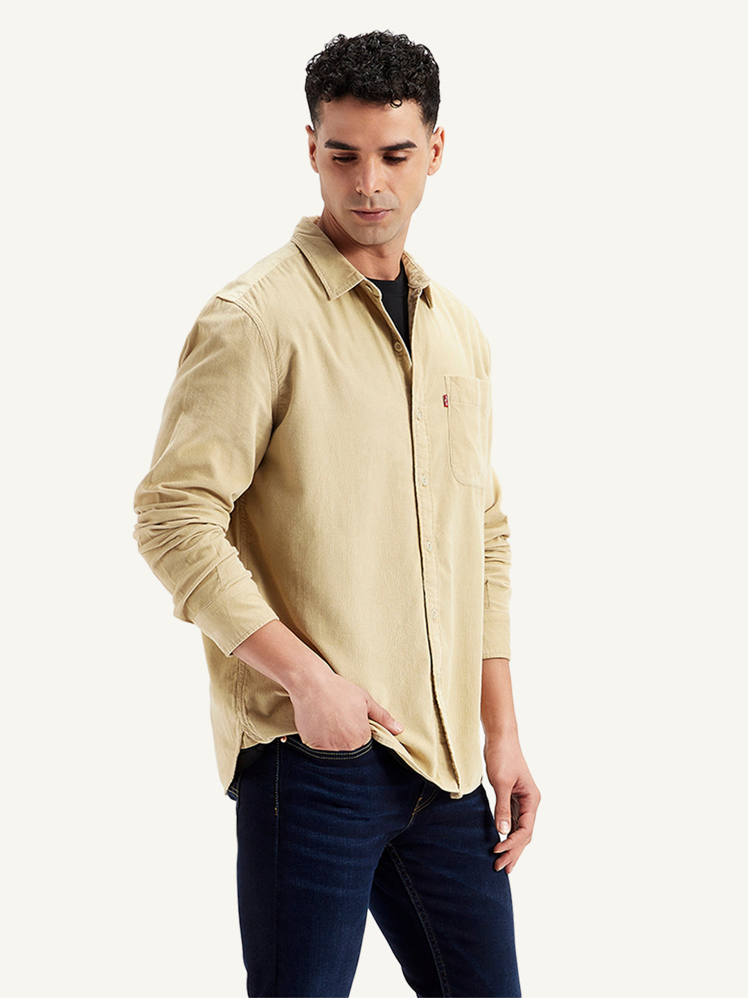 Men's Solid Slim Fit Shirt - Side View