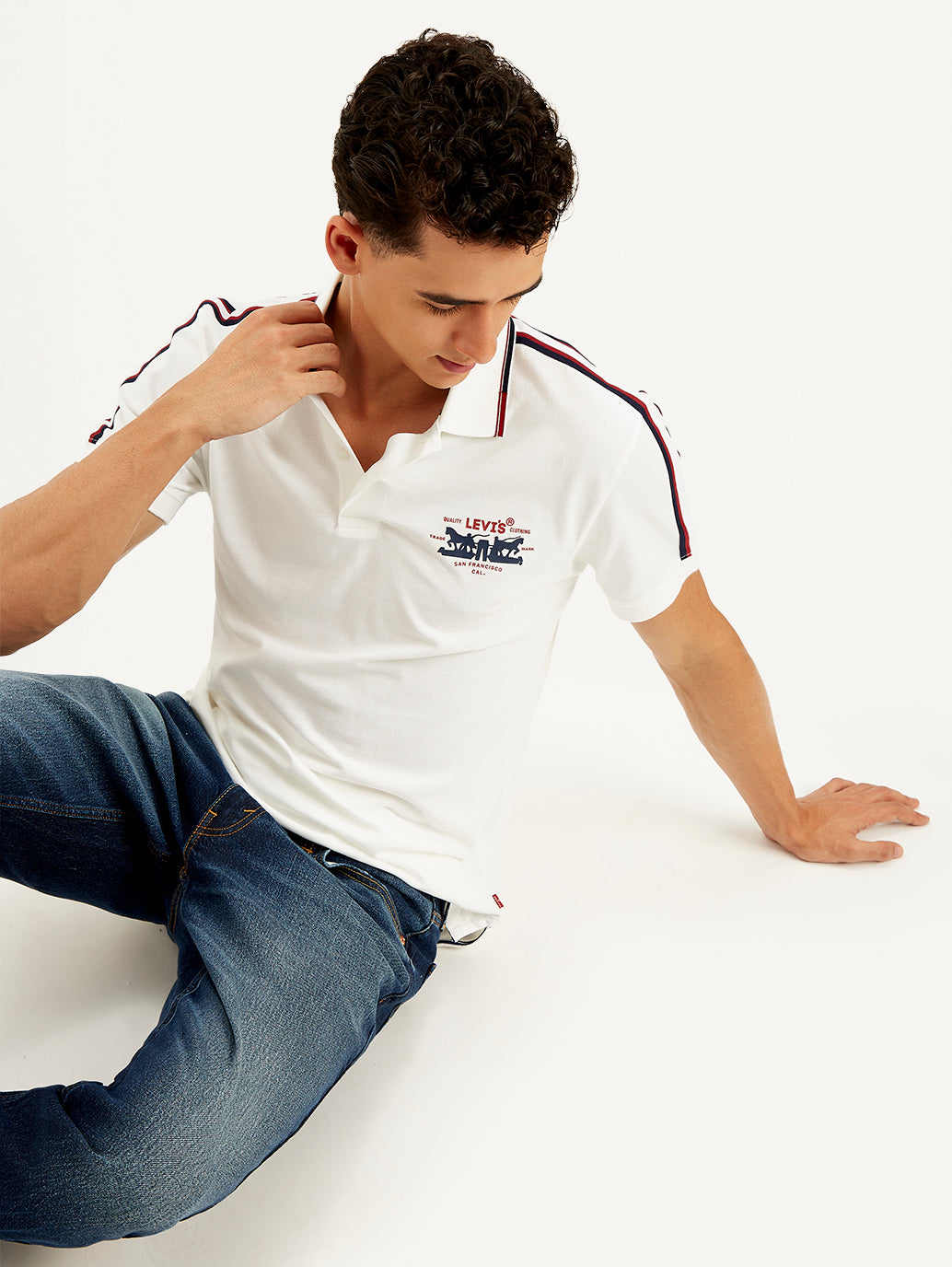Men's Solid Slim Fit Polo T-shirt - Elevated View