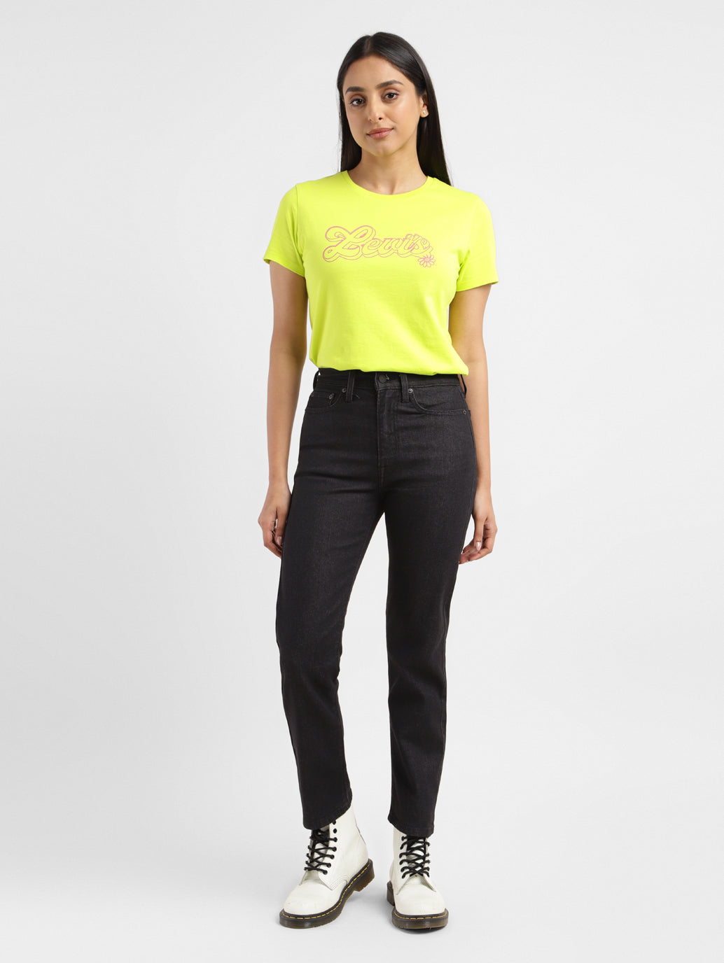 Women's Black Wedgie Straight Fit Mid Rise Jeans - 1f6cf2cf-9037-4b73-8395-04ce61edd3d8 View