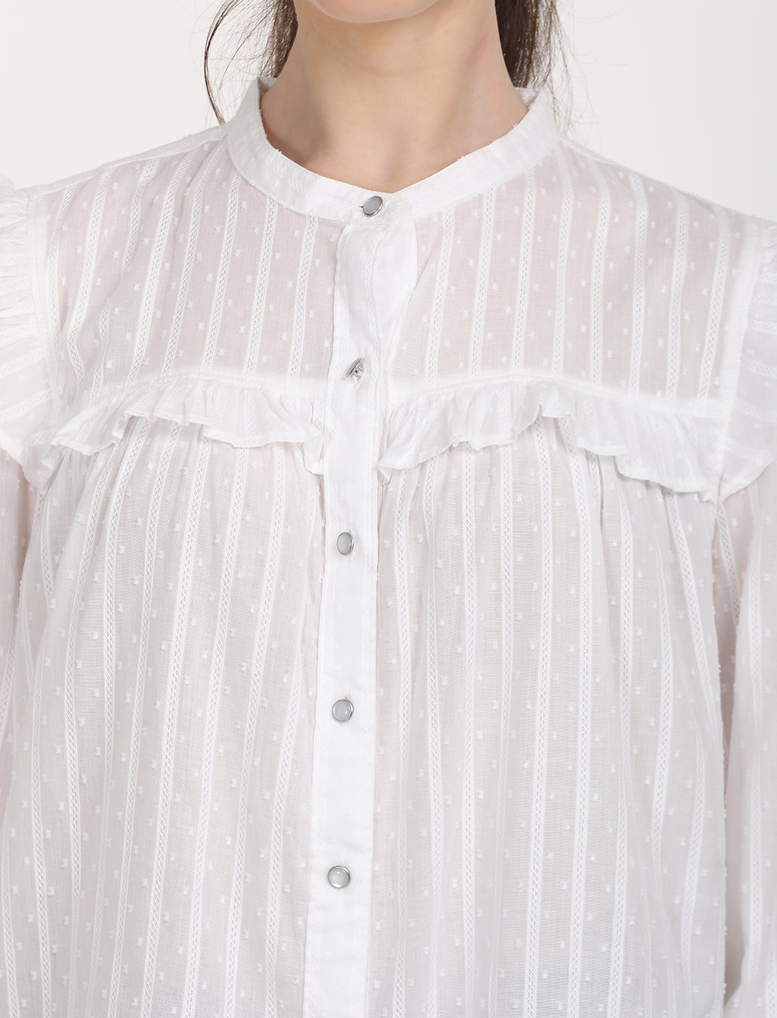 Women's Solid Oversized Shirt - Detail View