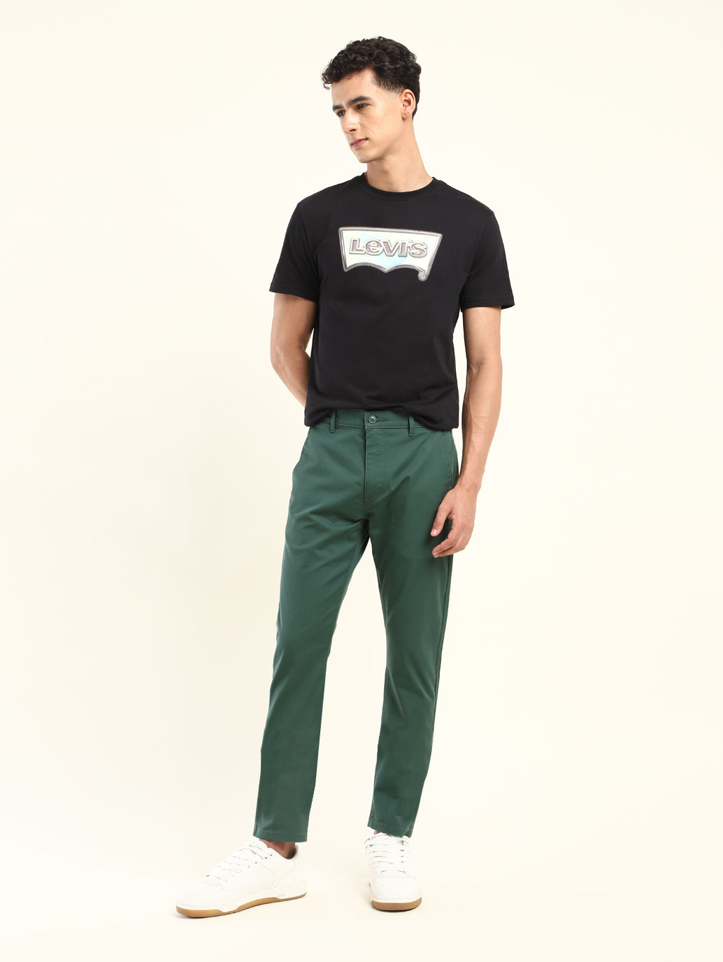 Men's 512 Slim Tapered Fit Green Chinos - Front View