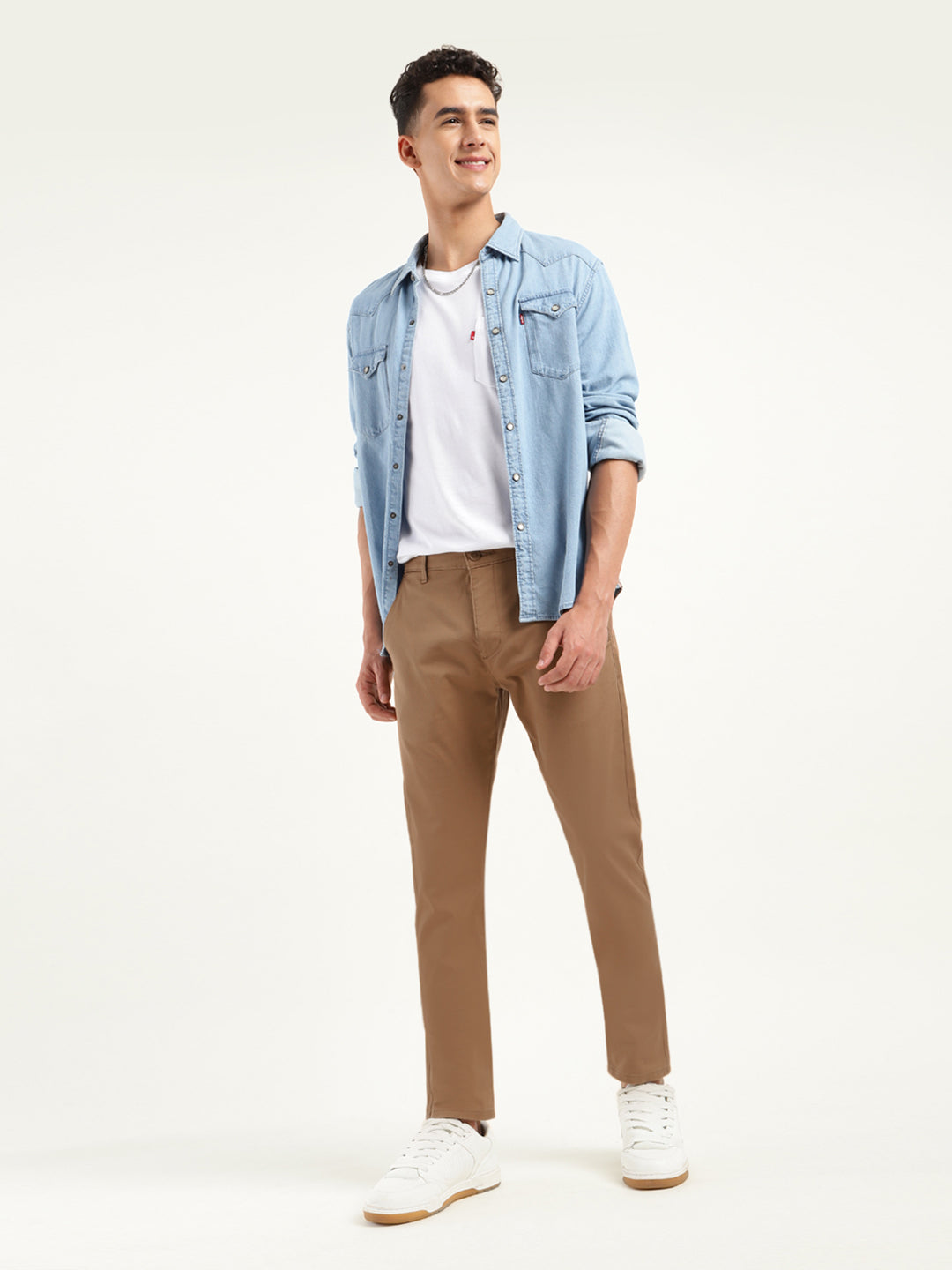 Men's 512 Slim Tapered Fit Brown Chinos - 20shot View