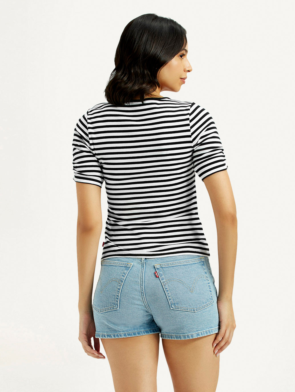 Women's Striped Slim Fit T-Shirt - Back View