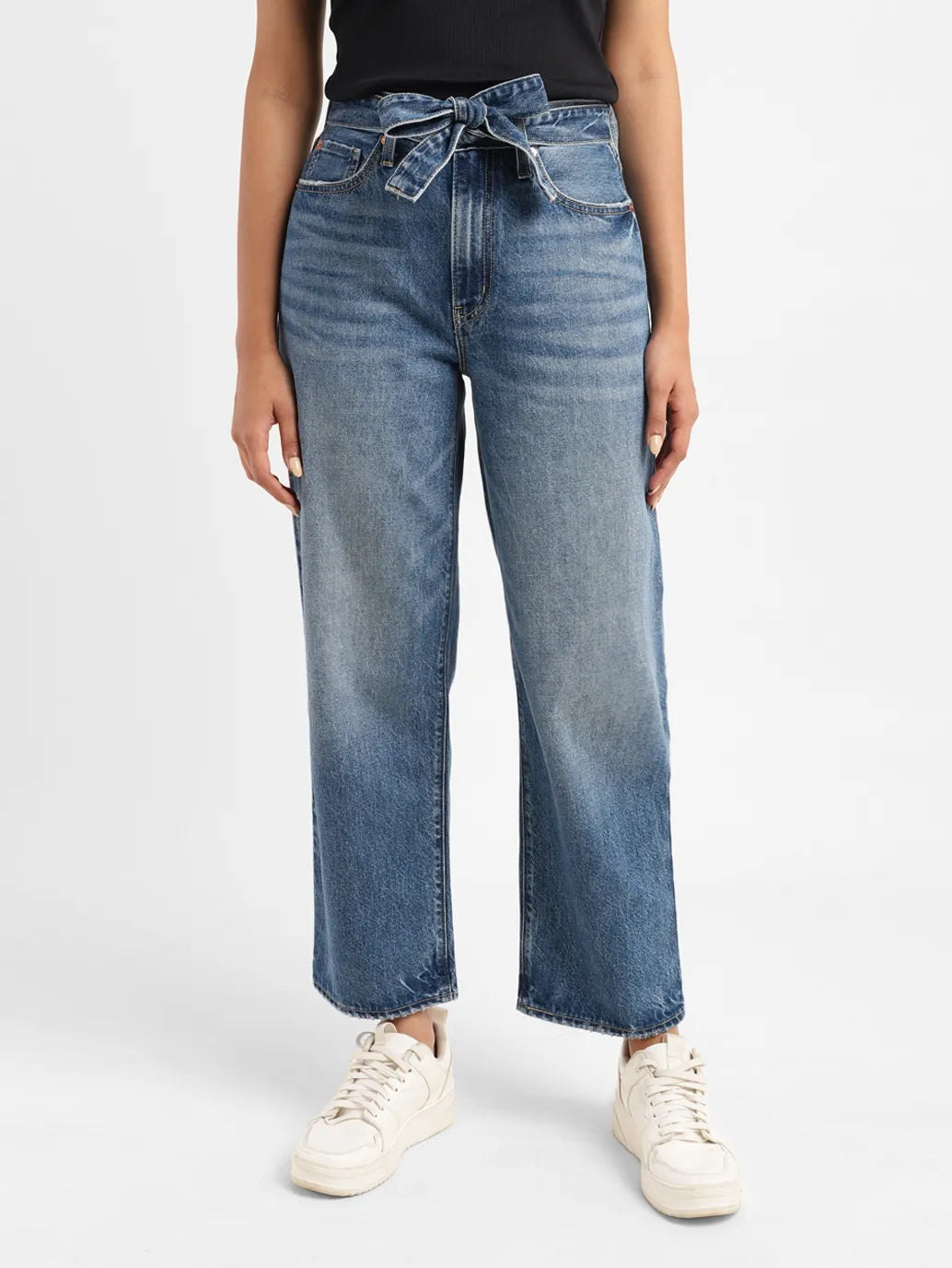 Women's 94 Blue Baggy Wide Leg Fit High Rise Jeans - 682155f5-c214-4769-a7a7-e7c643a1409a View