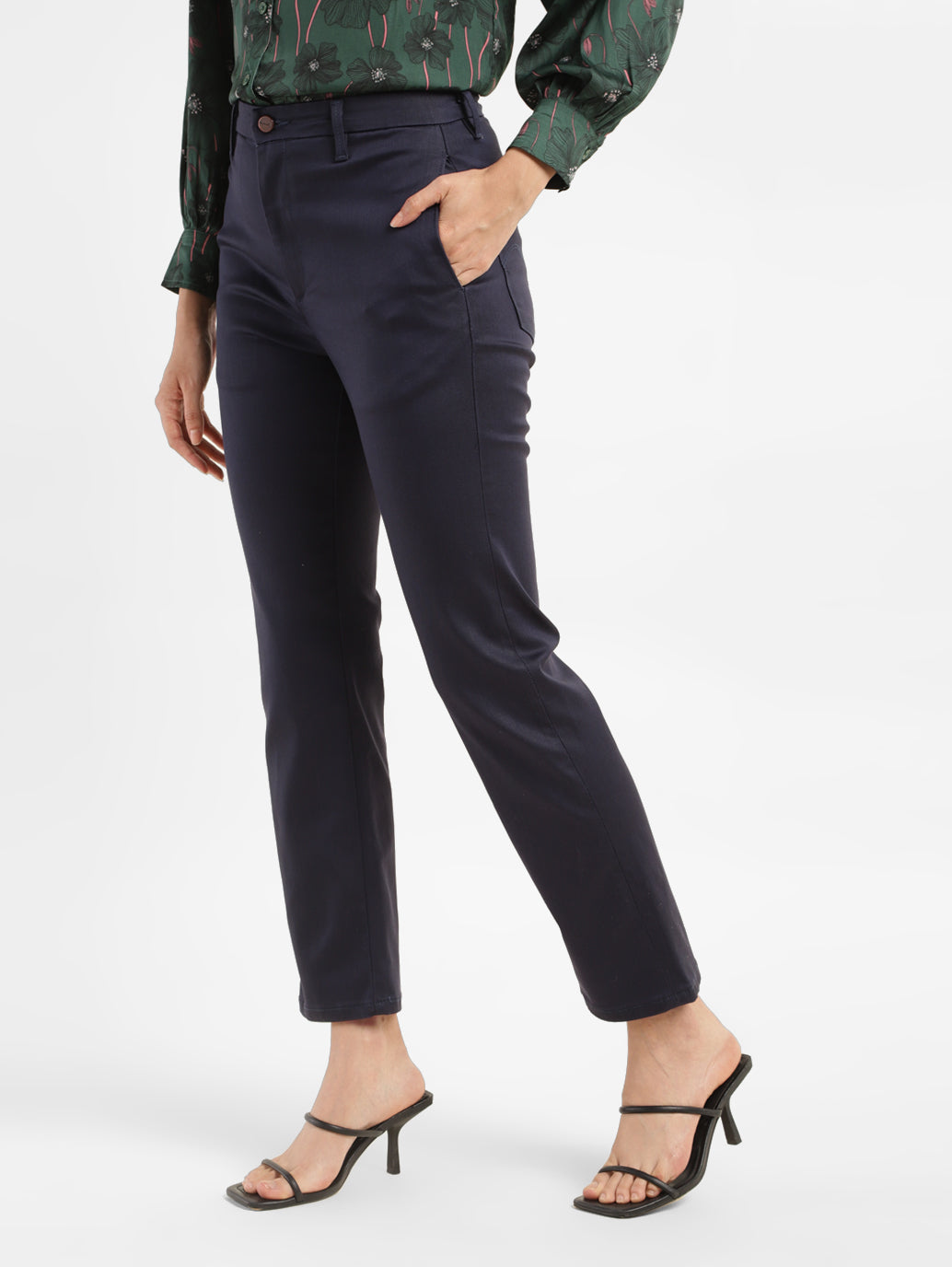 Women's Redloop Navy Blue Wedgie Straight Fit High Rise Jeans - 7ece8c29-6abd-4970-9d81-27860d6d4f90 View