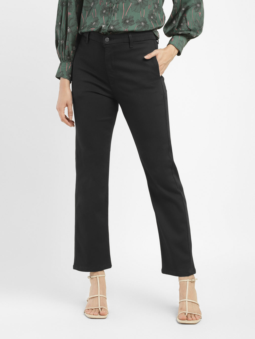 Women's Redloop Black Wedgie Straight Fit Mid Rise Jeans - a72e6502-8a10-43b5-a43a-bb103c81be71 View