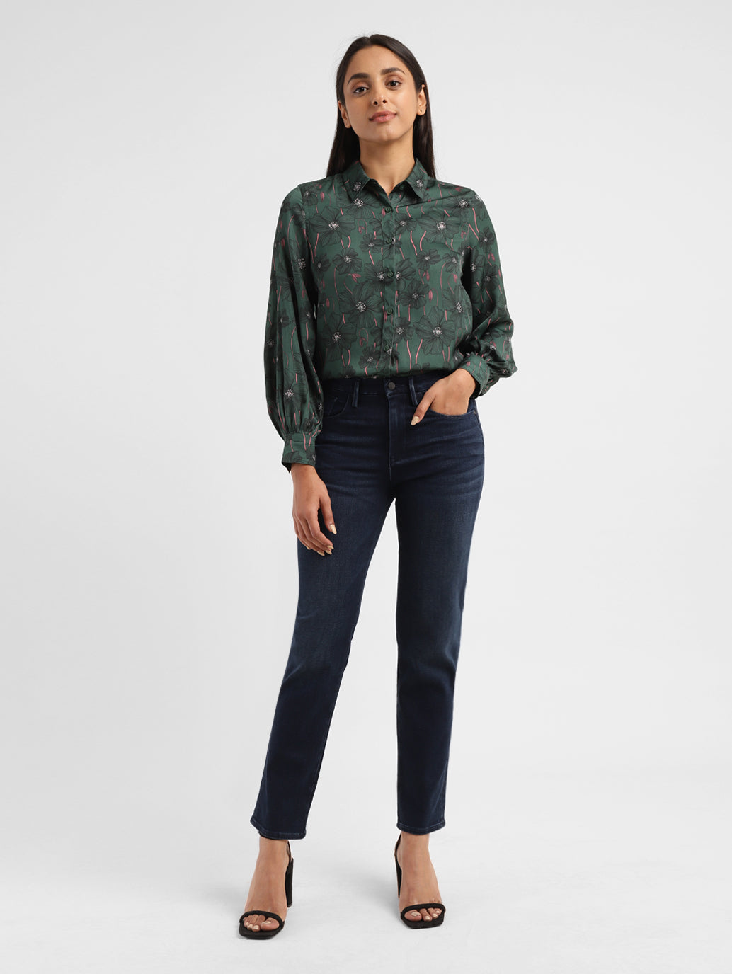 Women's Redloop 724 Blue Straight Fit High Rise Jeans - 312c73b1-fb67-4bba-bf9b-d77dec813e20 View