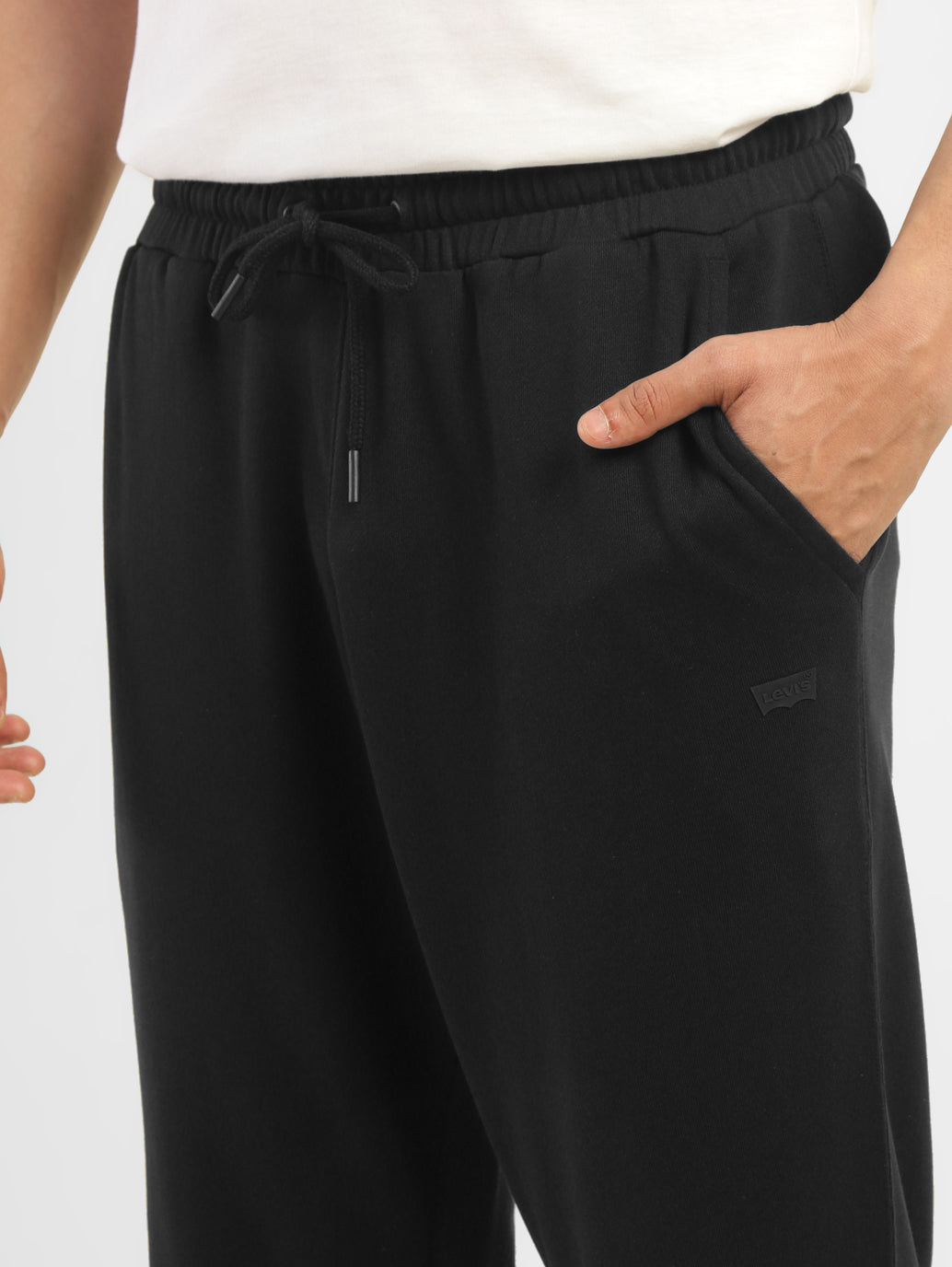 Men's Black Regular Fit Joggers - FrontDetails View