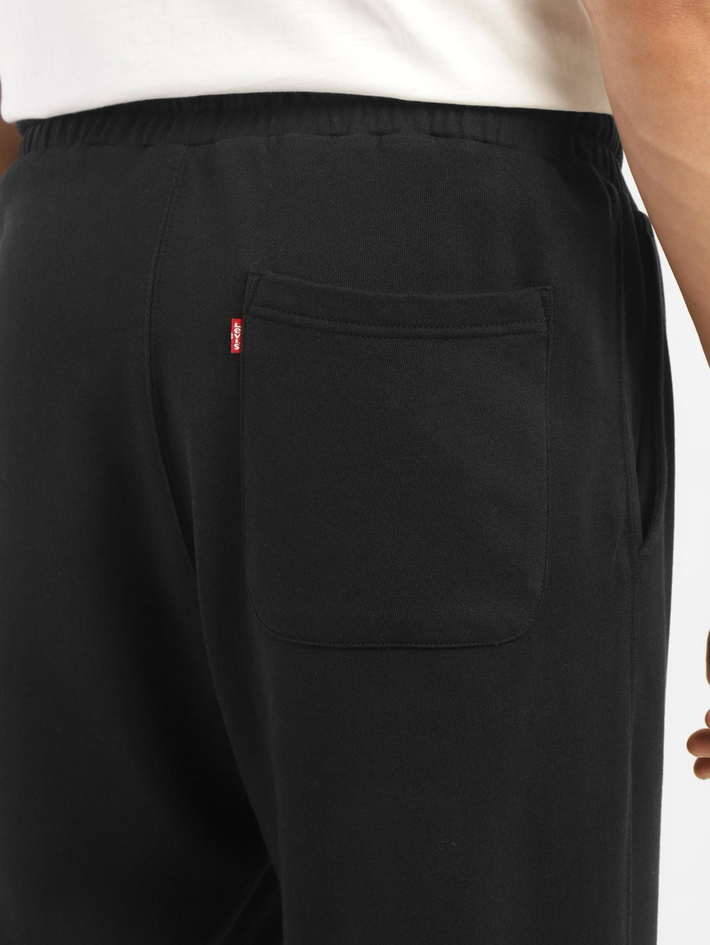 Men's Black Regular Fit Joggers - BackDetails View