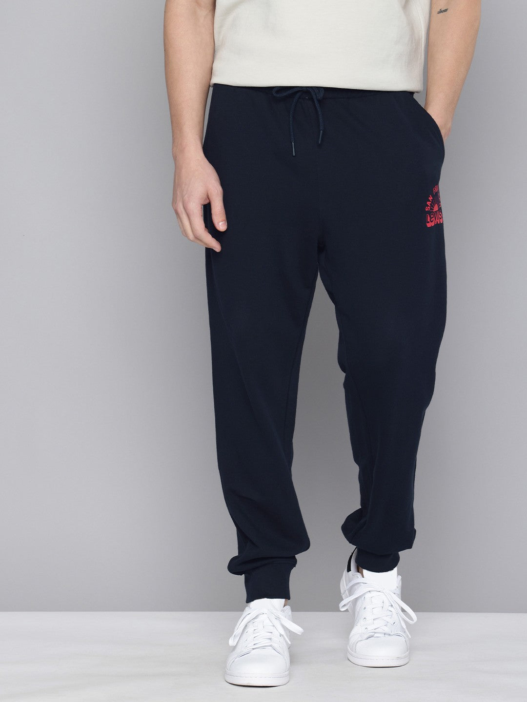 Men's Regular Fit Navy Joggers - 2 View