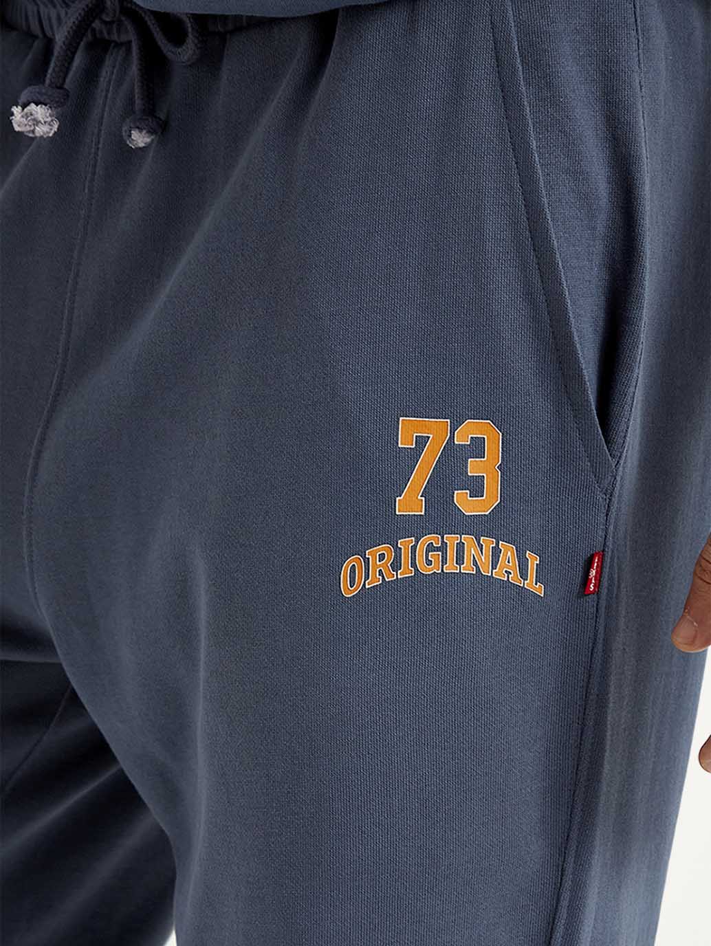 Men's Blue Solid Joggers - Detail View