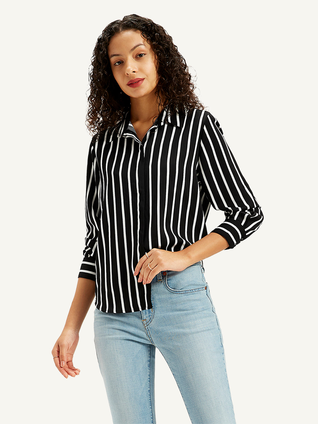 Women's Striped Regular Fit Shirt - 20 View