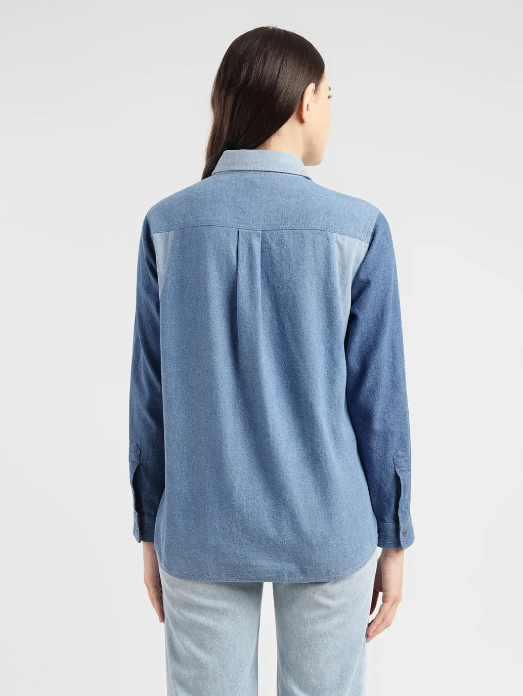 Women's Colorblock Spread Collar Shirt - 7fb7eacb-727b-476c-aac1-952b1b99c223 View