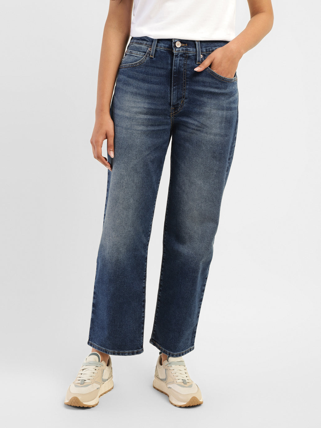 Women's 94 Blue Baggy Fit High Rise Jeans - 35626ef5-5803-40b3-becf-5ee7b1458138 View