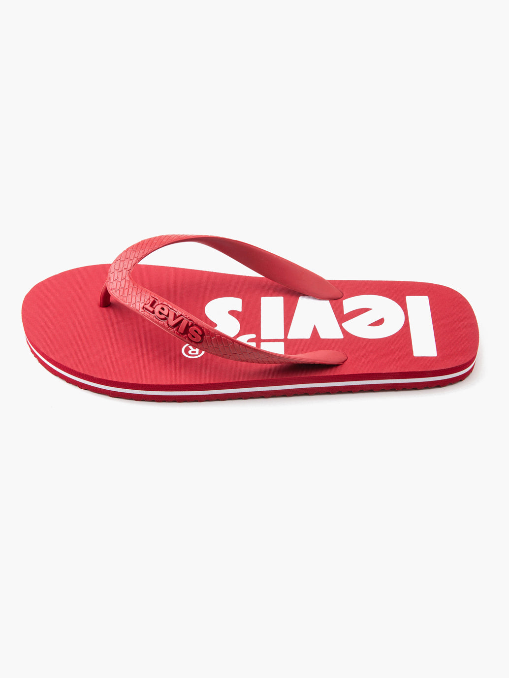 Men's Red Embossed Logo Flip-Flops - 9c269ddd-6191-4904-85cd-0ddd01246e56 View