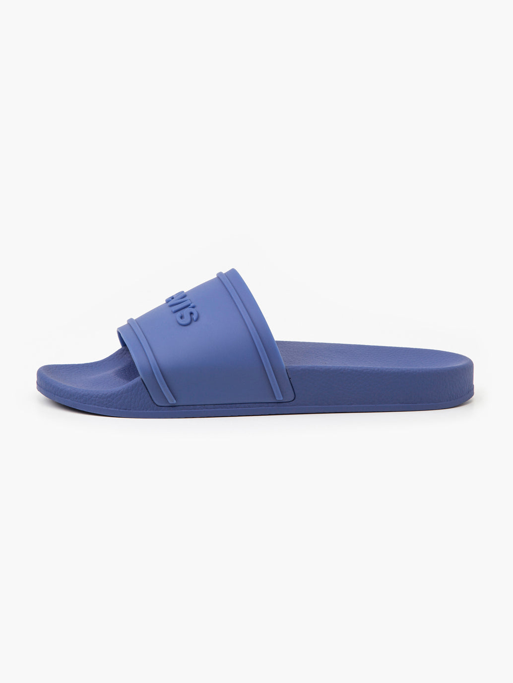 Men's Blue Debossed Silicon Logo Slides - 37211bb7-22ea-4aa2-99ee-ff32e513dae1 View