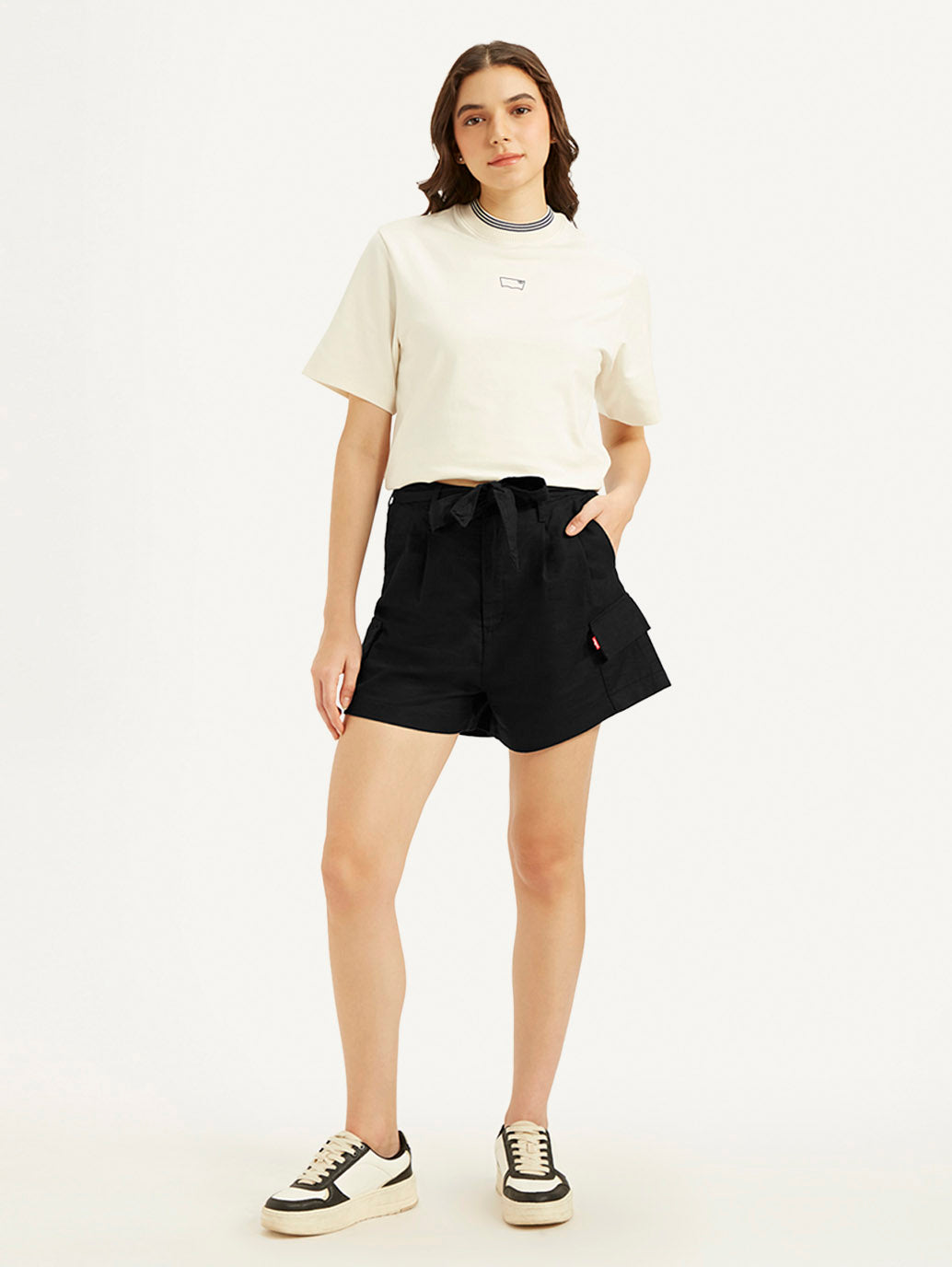 Women's Mid Rise Black Relaxed Fit Shorts - a0113cfc74eb76f82ac2d2924624e45b View