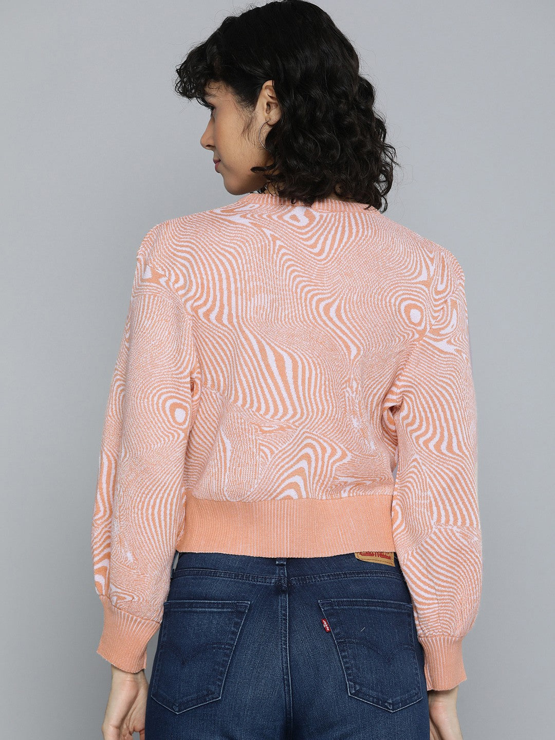 Women's Abstract Print Crew Neck Sweater - aa26fe53-6a31-492a-927f-95443d0bd7241698903396889-Levis-Women-Sweaters-7721698903396488-4 View