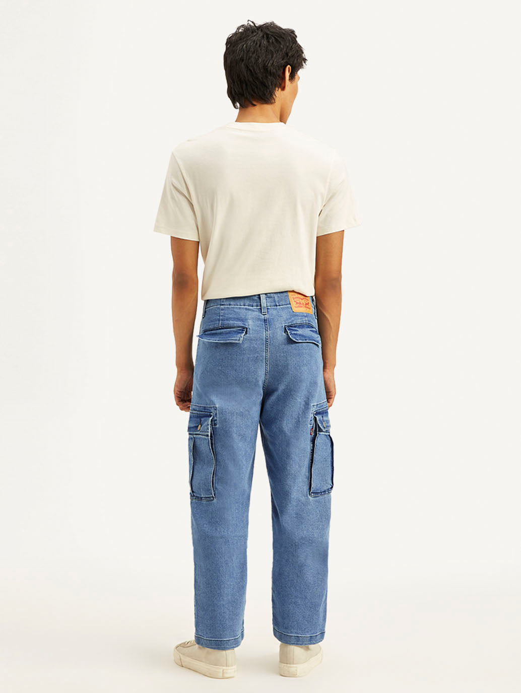 Men's Blue Straight Fit Mid Rise Cargo Jeans - aa30e015a910cc10d29e03ddd9a885af View