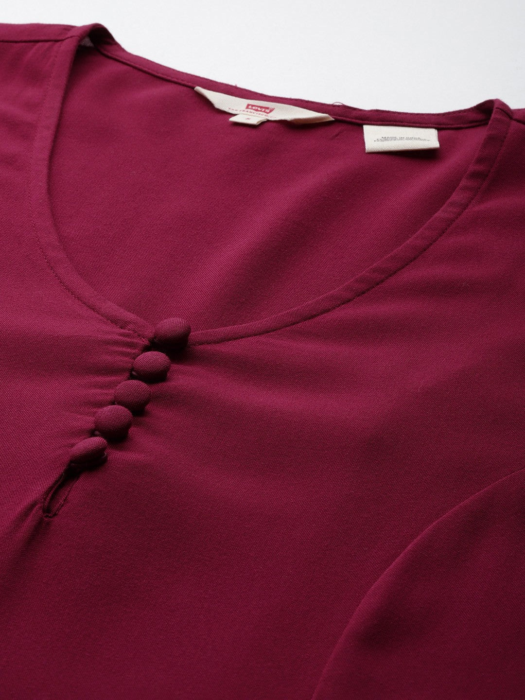 Women's Solid Red V Neck Dresses - afa644d8-5669-4690-99d2-76df58b99b921685696340384-Levis-Women-Dresses-1351685696339949-2 View