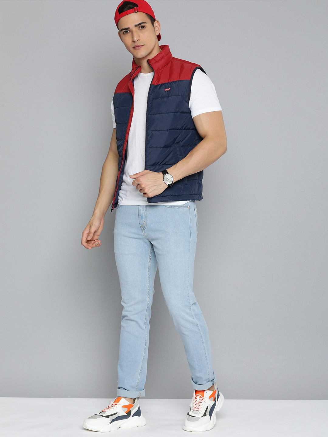 Men's Colorblock Navy High Neck Jacket - cb1b63f2-34df-4739-bd9c-544d69ee5fe31695810816398-Levis-Men-Jackets-6961695810815903-5 View