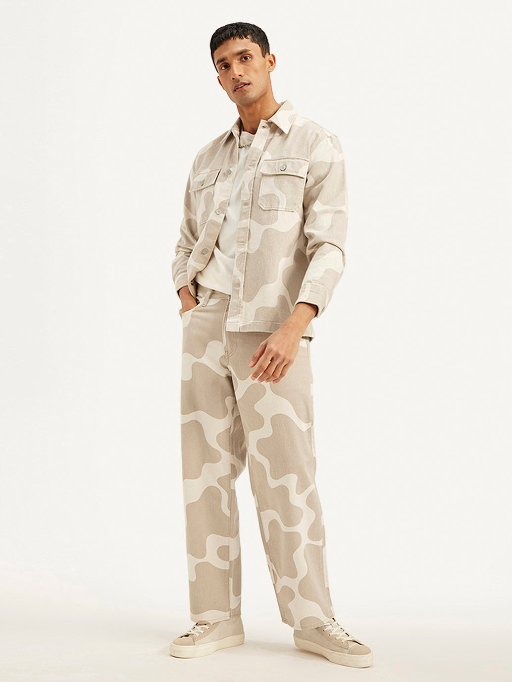 Men's 578 Beige Loose Fit Mid Rise Jeans - de228379a89858c7a33f9ab08ea6fcfb View