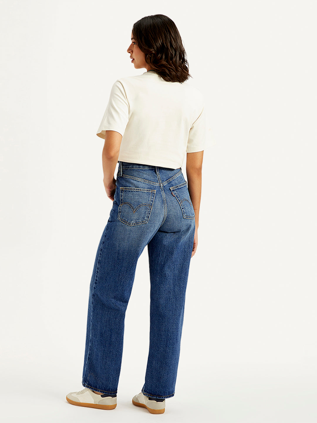 Women's Blue Loose Fit High Rise Jeans - 0c7d491d-74c6-4af4-a3a7-ba9dbaf6836e View