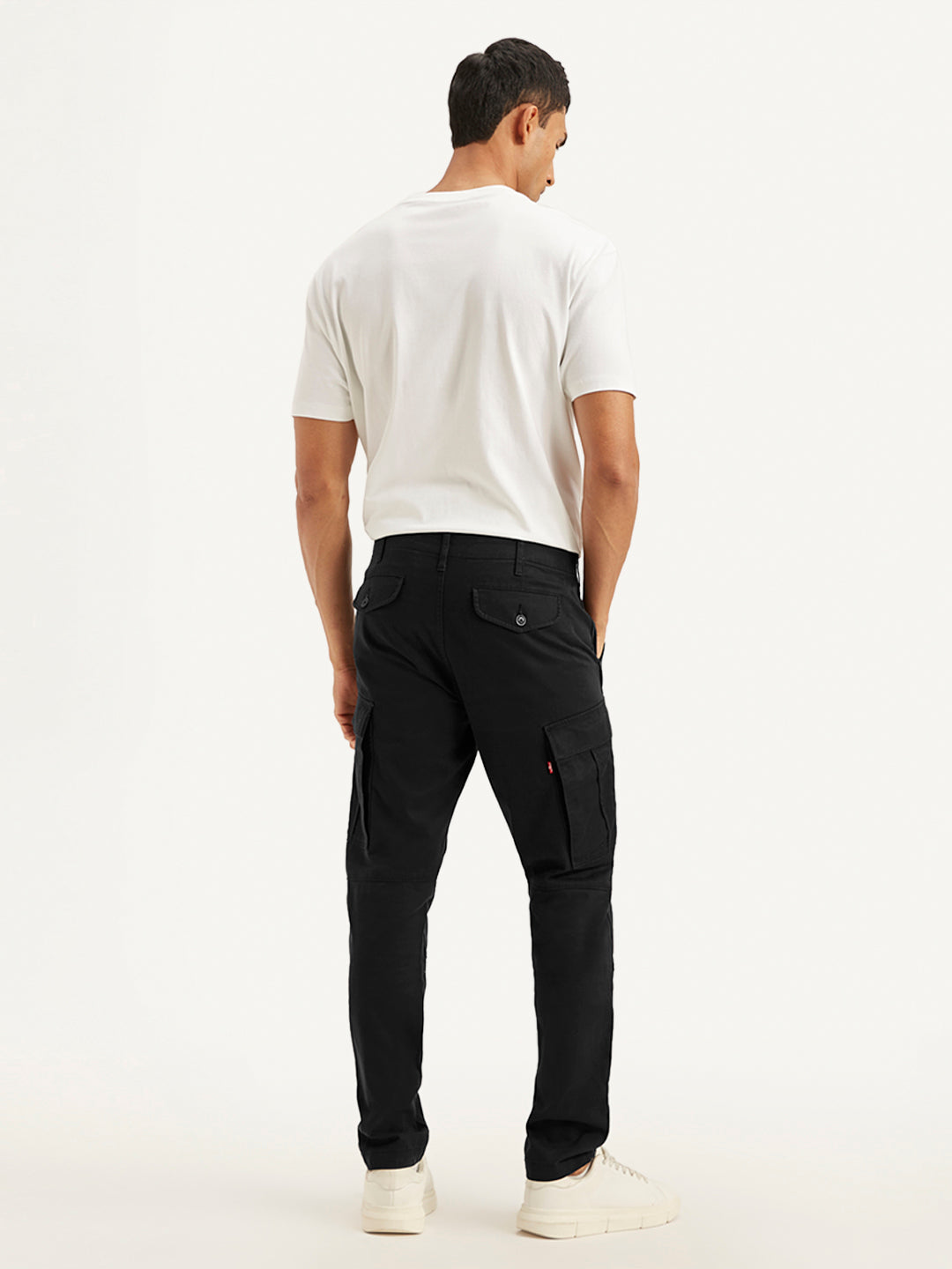 Men's Black Relaxed Fit Cargo Trousers - 67403388-ef6b-4424-b64c-e2dc49b11cb8 View