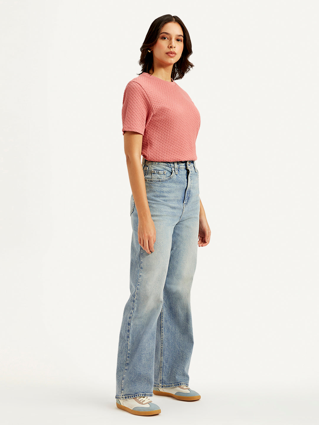 Women's Light Blue Loose Fit High Rise Jeans - 7847c9cb-99ac-4f26-8a15-d1417a8a9960 View