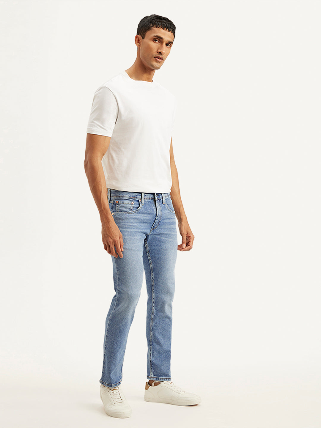 Men's 65504 Light Blue Skinny Fit Mid Rise Jeans - 84ea902c-b158-4e24-8bb0-01526b8eaf8a View